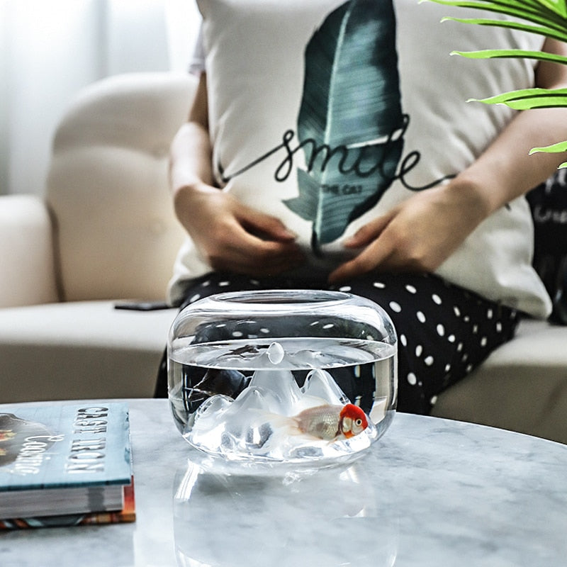 New Unique Mini Fish Bowls Aquarium for Home and Office Decor