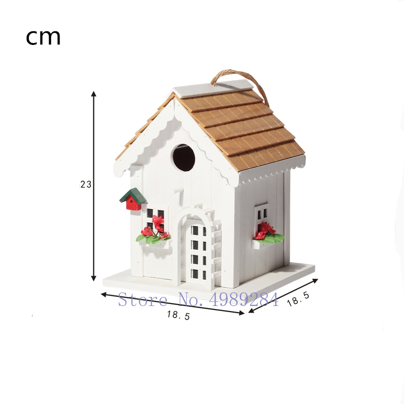 Wooden Birdhouse  Hanging Pole-Mounted Shelter for Birds