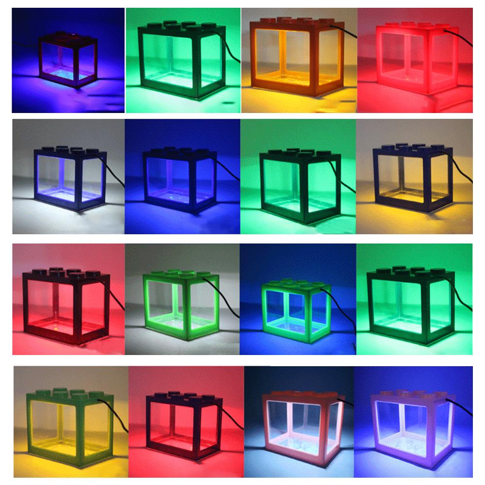 LED Stackable Mini Tiny Fish Betta Tank Aquarium