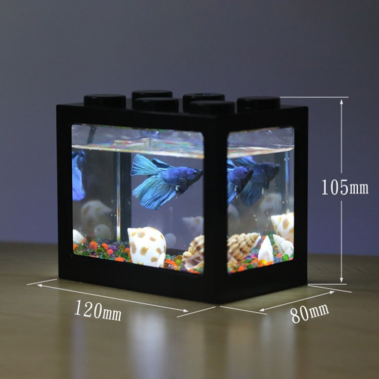Hexagonal Fish Tank, Mini Fish Tank Row Aquarium Stackable Small