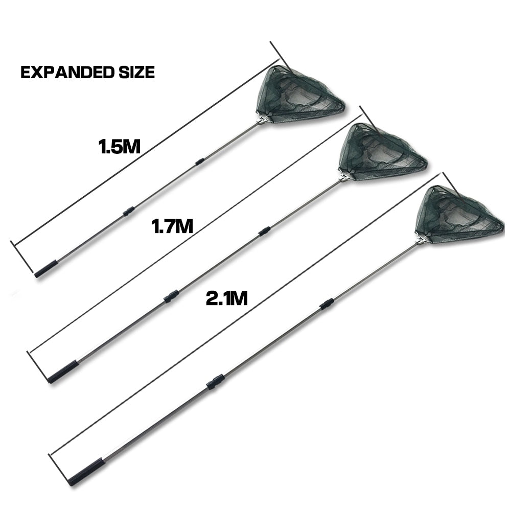 expand the net fishing Aluminum Telescopic Koi & Pond Fish Net (1.5–2.1m Handle)