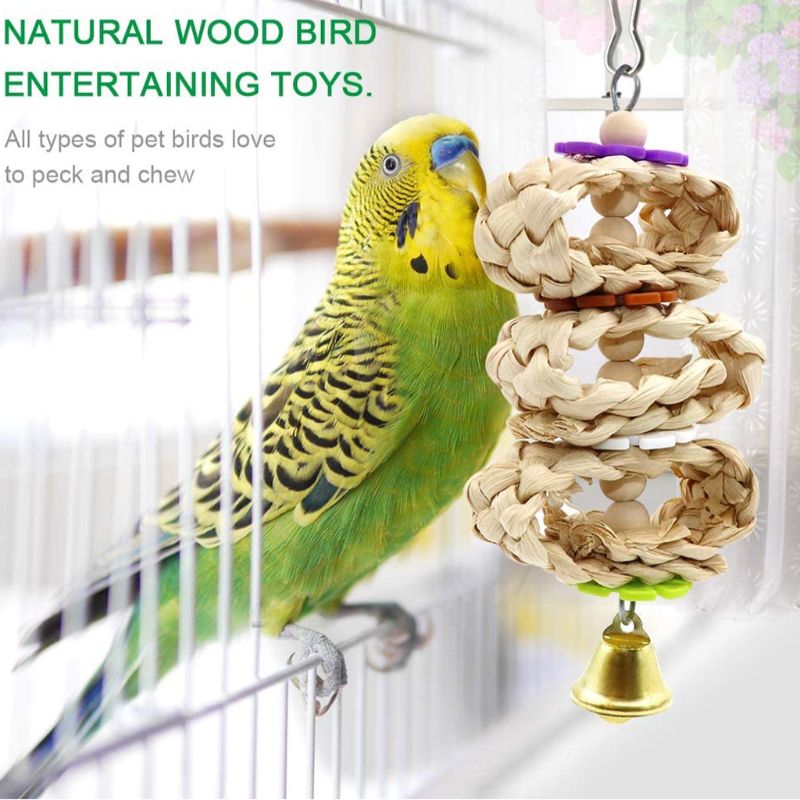 8-Piece Bird Toy Set  Swings, Hammocks, Climbing, and Chewing Toys for Parrots, Cockatiels, and Small Birds