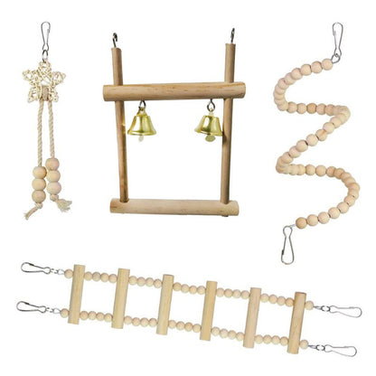 8-Piece Bird Toy Set  Swings, Hammocks, Climbing, and Chewing Toys for Parrots, Cockatiels, and Small Birds