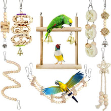 Load image into Gallery viewer, 8 pcs Parrot Cockatiel Parakeet Lovebirds Pet Bird Swing Hammock Biting Climbing Hanging Toy Exercise Set
