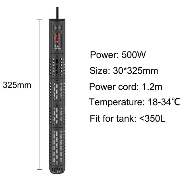 50W-500W Waterproof Temperature Control Submersible Aquarium Heater