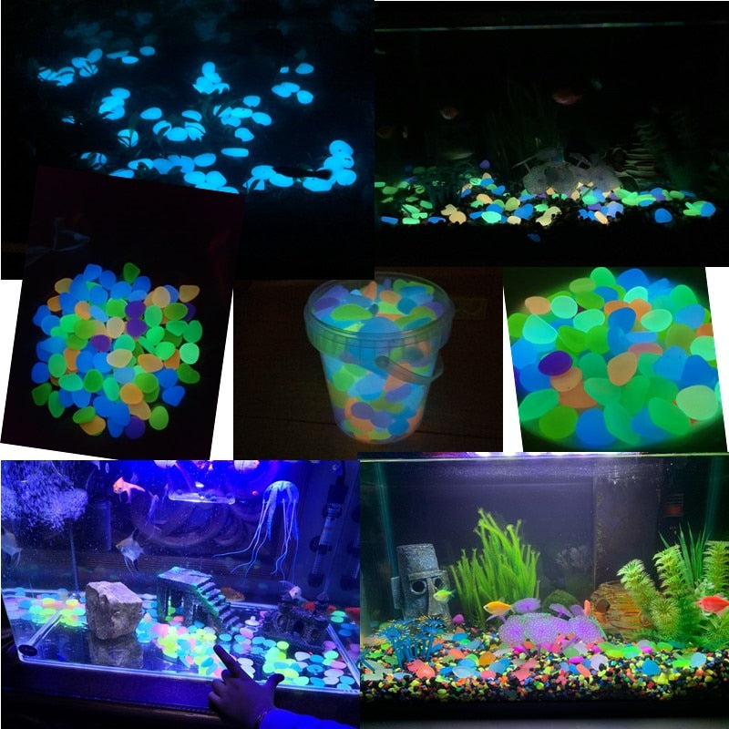 Glow in the Dark Pebbles for Garden, Pond, and Aquarium