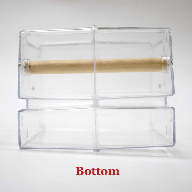 Transparent Parrot Bird Feeder  Durable Food Box for Lovebirds and Small Birds