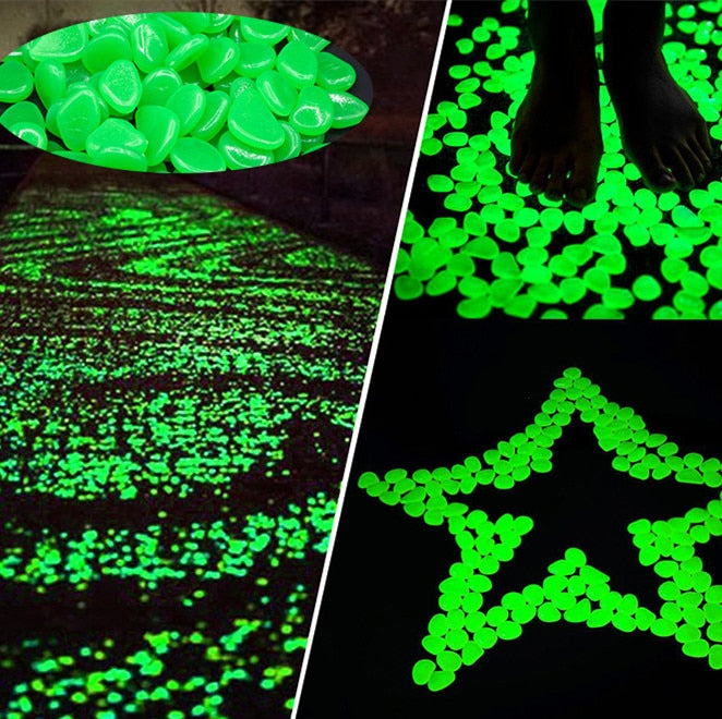 Glow in the Dark Pebbles for Garden, Pond, and Aquarium