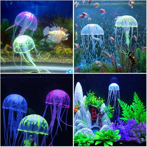 Glow in the Dark Artificial Jellyfish Aquarium Decor