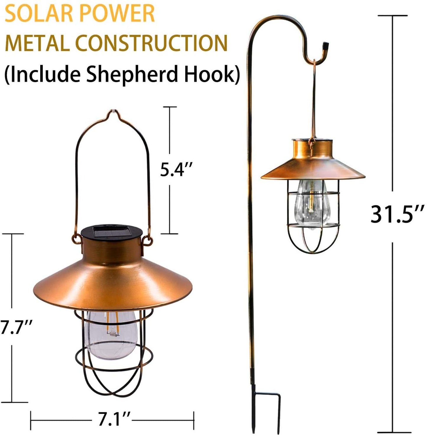 Solar Powered Hanging Lantern Light for Outdoor Pathways