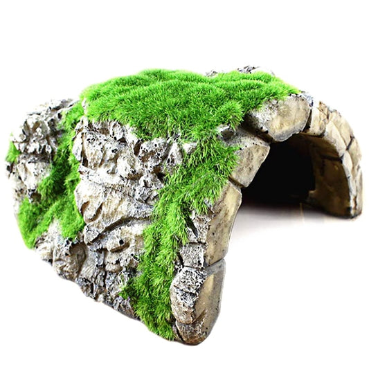 Cozy Pet Reptile Cave Habitat for Basking in Terrariums and Aquariums