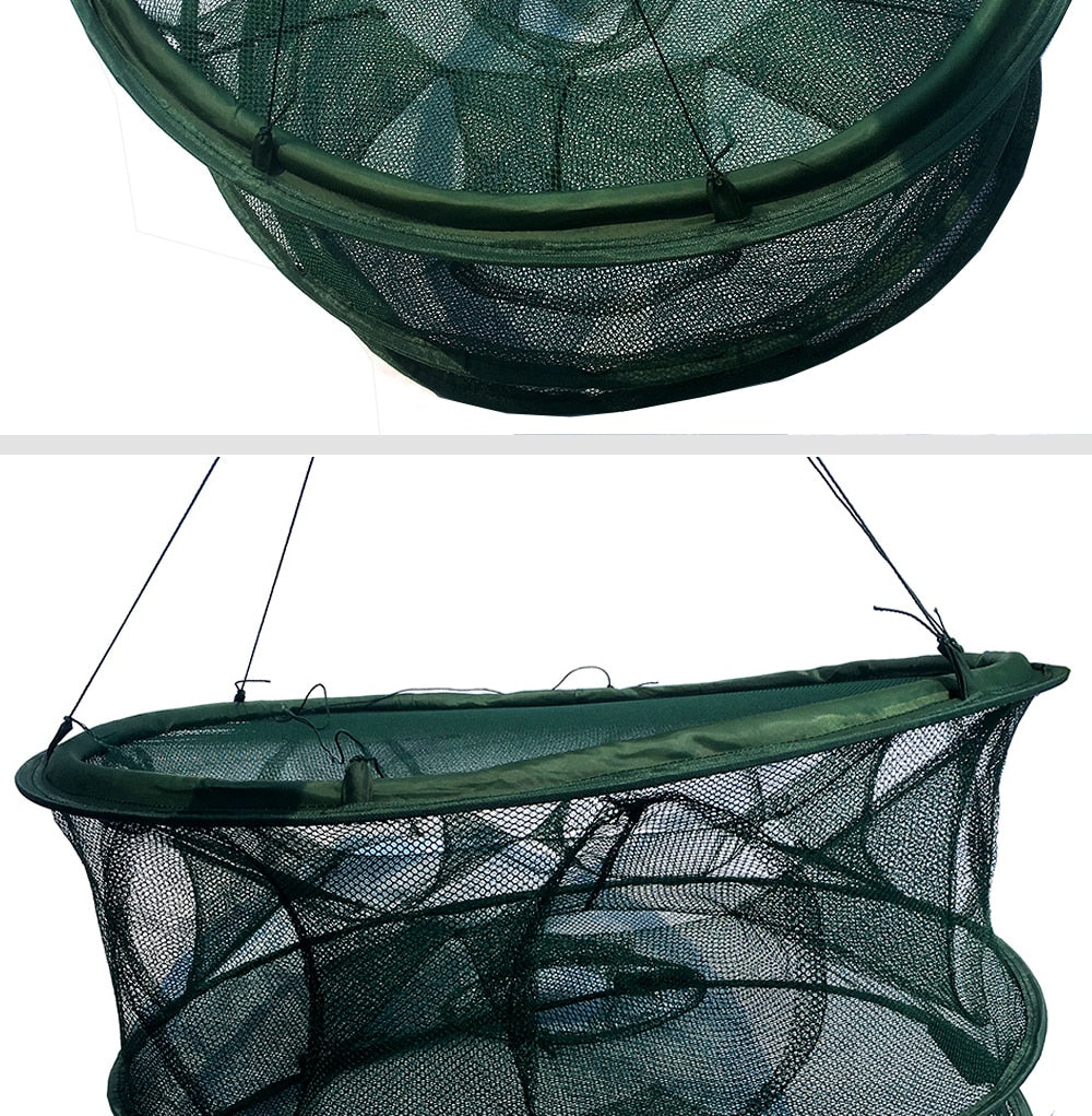 LHCER Circular Drawable Foldable Fishing Net 150cm High Strength Nylon Mesh  Floating Shrimp Cage,Fishing Tool,Circular Fishing Net 