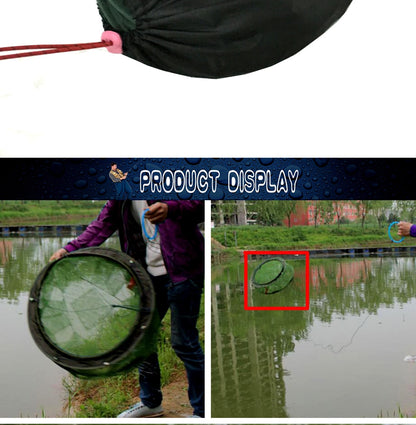 7 Mesh Holes Automatic Folding Round Fishing Trap Net for Catching Crabs, Shrimp, Minnows, and Other Small Fish