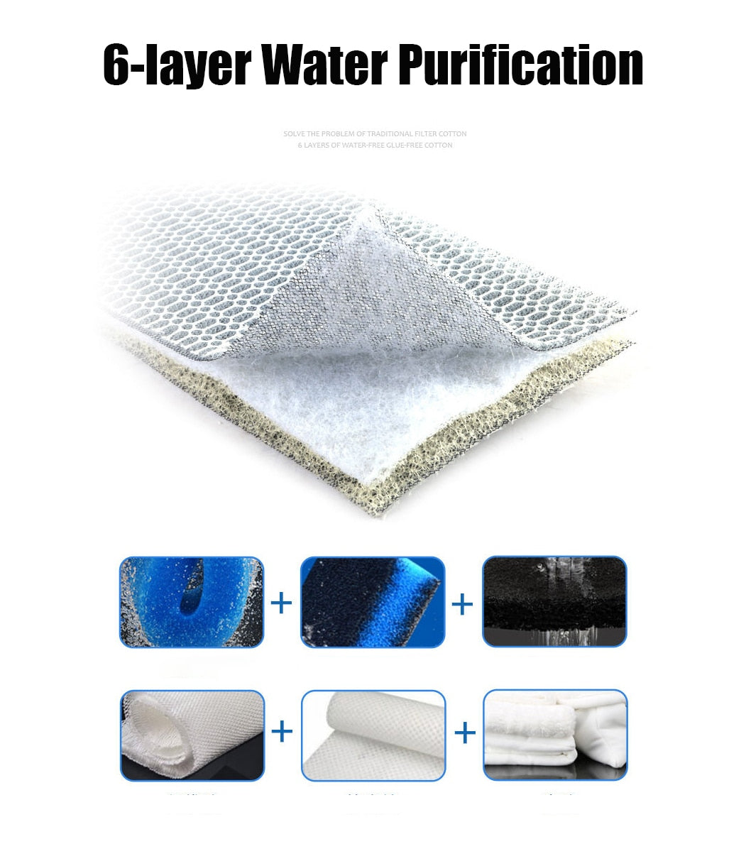 6 Layers Sponge Filter for Efficient Fish Tank Cleaning