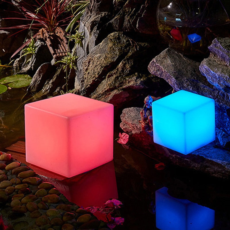 4-10 Inches LED Cube Lights Glow Chairs for Pond, Garden and Patio Decorations