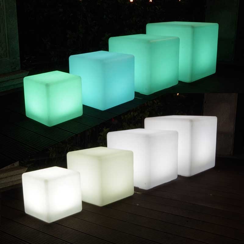 4-10 Inches LED Cube Lights Glow Chairs for Pond, Garden and Patio Decorations