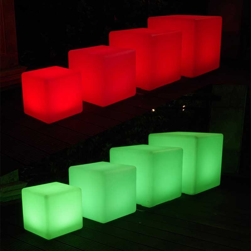 4-10 Inches LED Cube Lights Glow Chairs for Pond, Garden and Patio Decorations