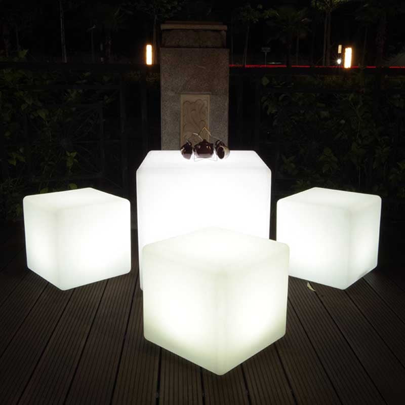 4-10 Inches LED Cube Lights Glow Chairs for Pond, Garden and Patio Decorations