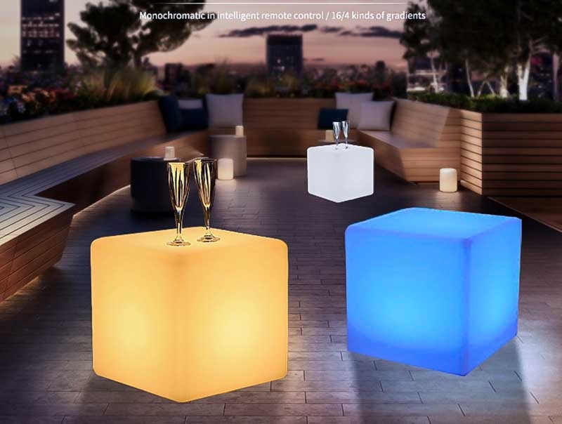 4-10 Inches LED Cube Lights Glow Chairs for Pond, Garden and Patio Decorations