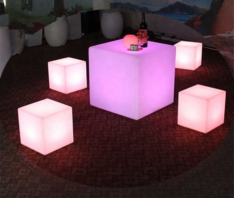 4-10 Inches LED Cube Lights Glow Chairs for Pond, Garden and Patio Decorations