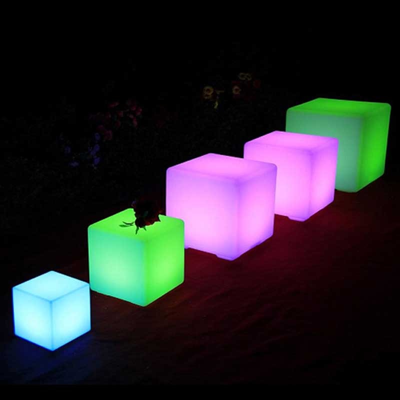 4-10 Inches LED Cube Lights Glow Chairs for Pond, Garden and Patio Decorations