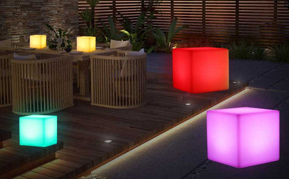 4-10 Inches LED Cube Lights Glow Chairs for Pond, Garden and Patio Decorations