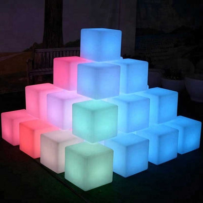 4-10 Inches LED Cube Lights Glow Chairs for Pond, Garden and Patio Decorations