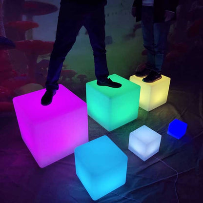 4-10 Inches LED Cube Lights Glow Chairs for Pond, Garden and Patio Decorations