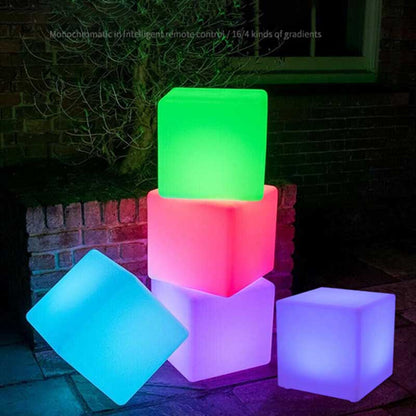 4-10 Inches LED Cube Lights Glow Chairs for Pond, Garden and Patio Decorations