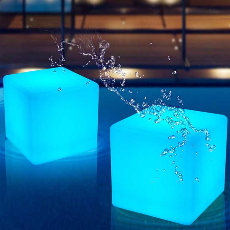 4-10 Inches LED Cube Lights Glow Chairs for Pond, Garden and Patio Decorations