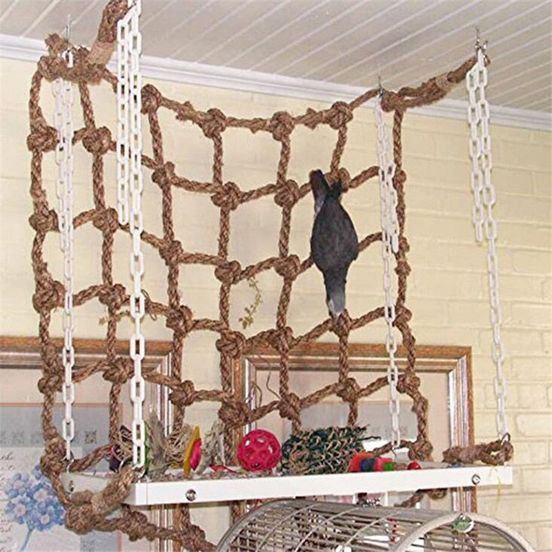 Parrot Climbing Rope Net Toy Hanging Play Accessory for Birds