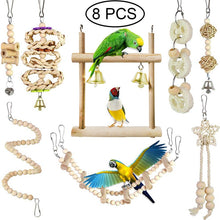 Load image into Gallery viewer, 8 Pcs Parrot Birds Swing Chewing Rack Toy Set
