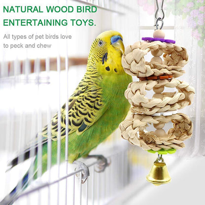 8 Pieces Parrot Toy Set  Swing, Chewing, and Rack Accessories