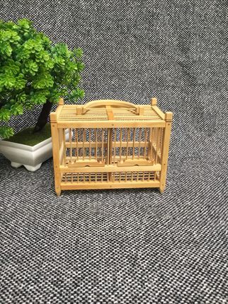 Bamboo Birdhouse Cage Display Box