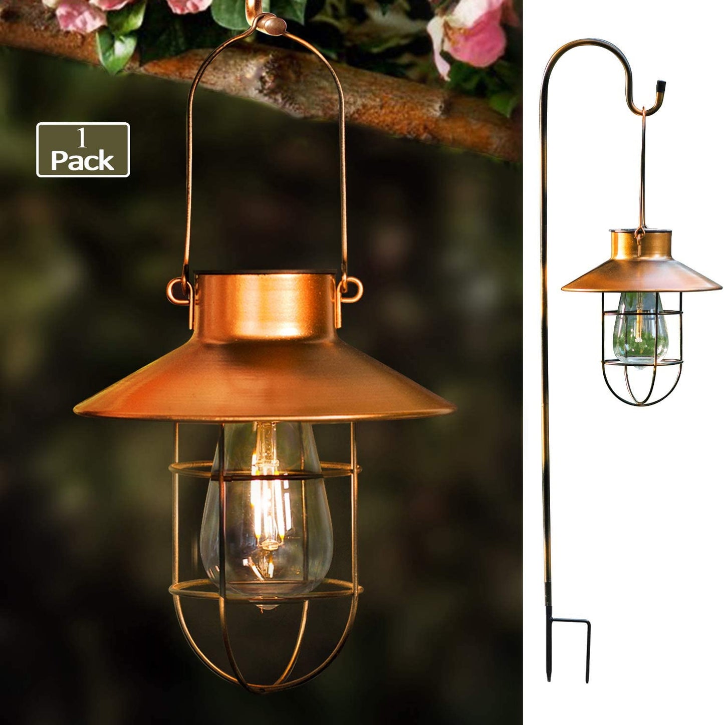 Solar Powered Hanging Lantern Light for Outdoor Pathways