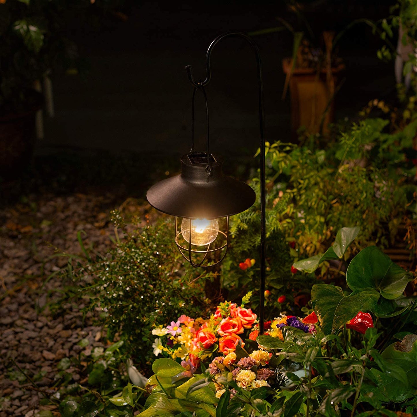 Solar Powered Hanging Lantern Light for Outdoor Pathways