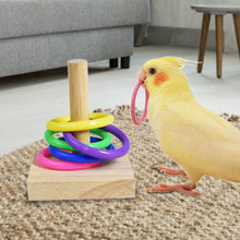 Load image into Gallery viewer, Parrot Cockatiel Parakeet Lovebirds Pet Bird Wood Colorful Rings Training Tricks Toy
