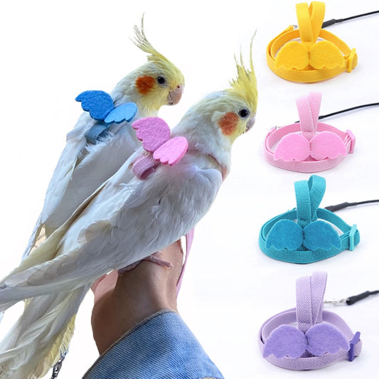 Adjustable Bird Harness and Leash  Safe Outdoor Accessory for Parrots, Cockatiels, and Cockatoos