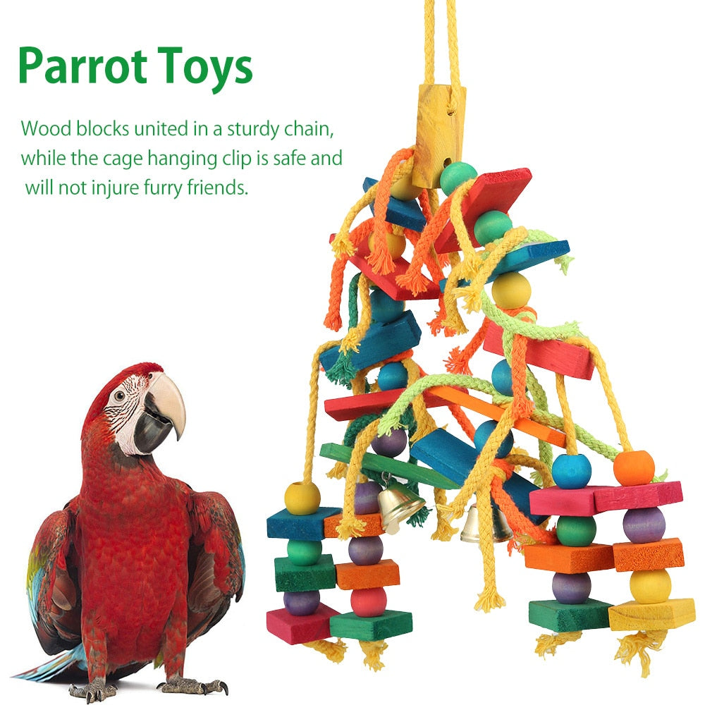 Natural Wood Chewing Toy  Safe Biting and Play for Parrots, Cockatiels, and Small Birds