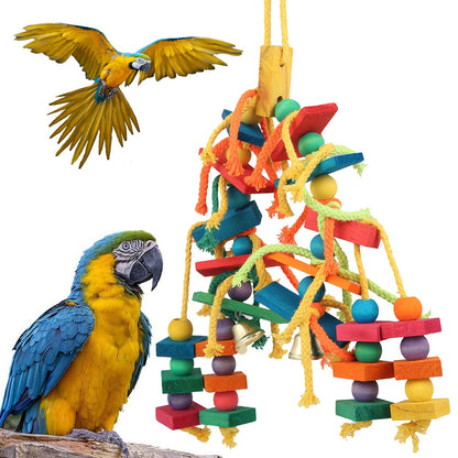 Natural Wood Chewing Toy  Safe Biting and Play for Parrots, Cockatiels, and Small Birds