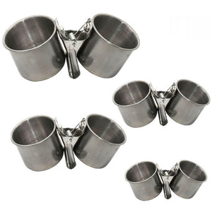 Stainless Pet Bird Feeder Cups Container