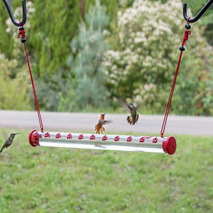 Hammock Swing Hanging Tube Pet Bird Feeder for Outdoor