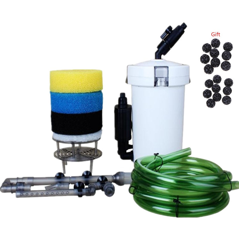 External Canister Aquarium Fish Tank Filter High-Capacity Filtration for Freshwater and Saltwater Tanks