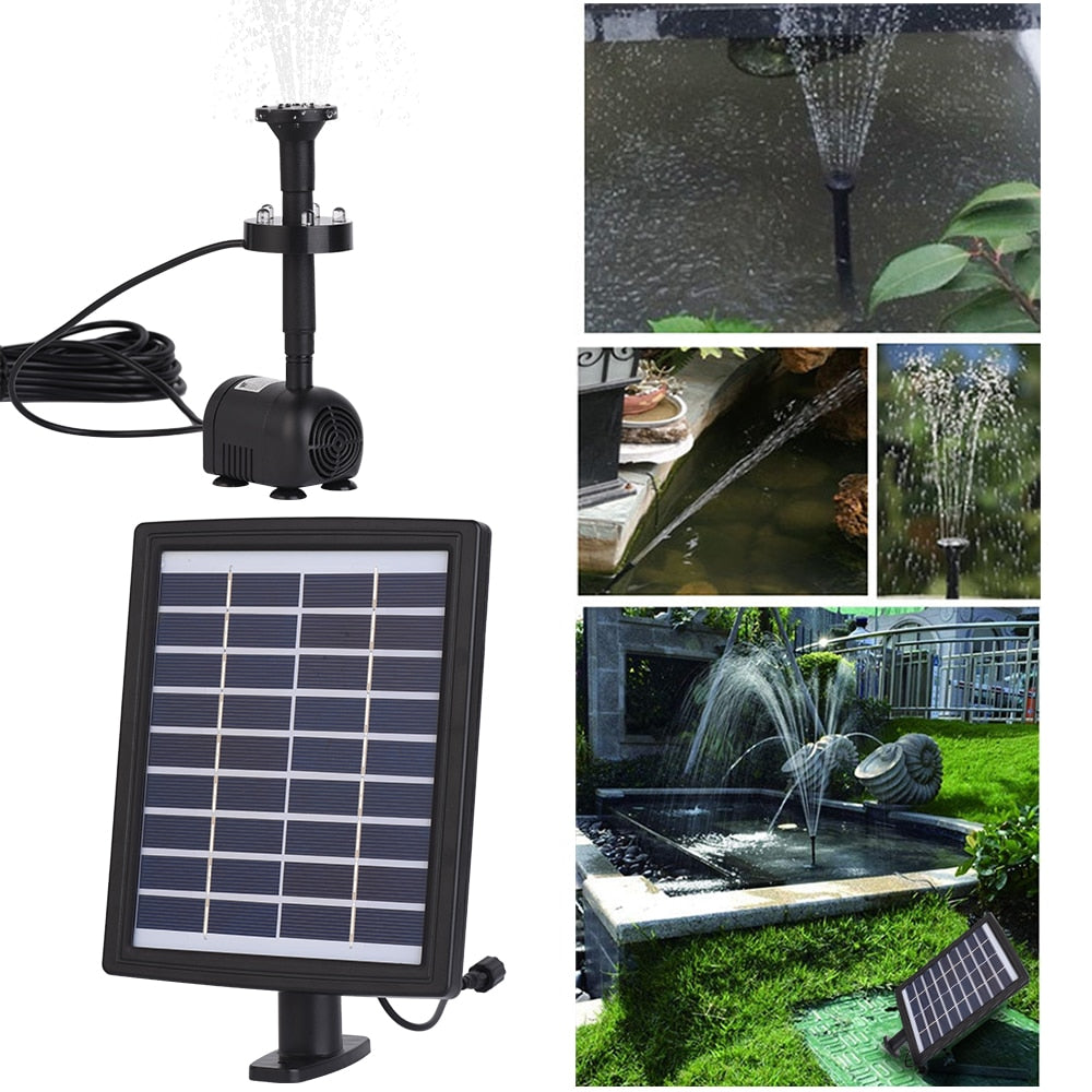 Solar Fountain Pump Set with LED Lights for Pond, Pool & Garden