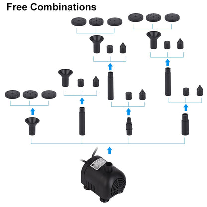 Solar Fountain Pump Set with LED Lights for Pond, Pool & Garden