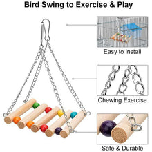 Load image into Gallery viewer, 8 pcs Parrot Cockatiel Pet Bird Hanging Climbing Biting Hammock Ball Bell Full Toy Set
