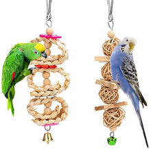 Load image into Gallery viewer, 8 pcs Parrot Cockatiel Pet Bird Hanging Climbing Biting Hammock Ball Bell Full Toy Set
