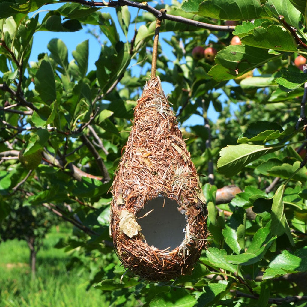 Cozy Natural Grass Birdhouse Nest Hanging Cave Cage