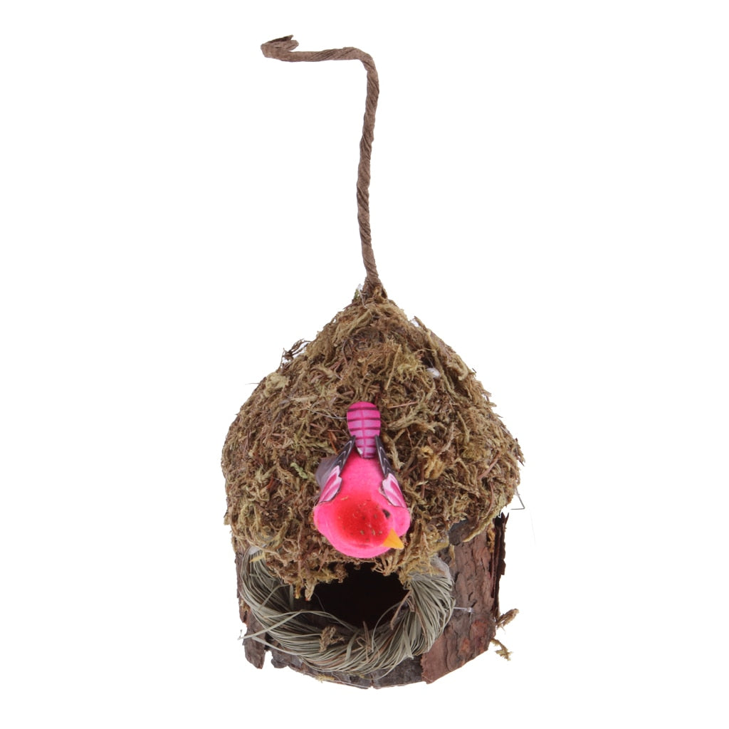 Cozy Natural Grass Birdhouse Nest Hanging Cave Cage