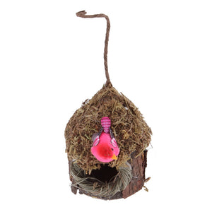 Birdhouse Nest Natural Grass Straw Hanging Cave Cage